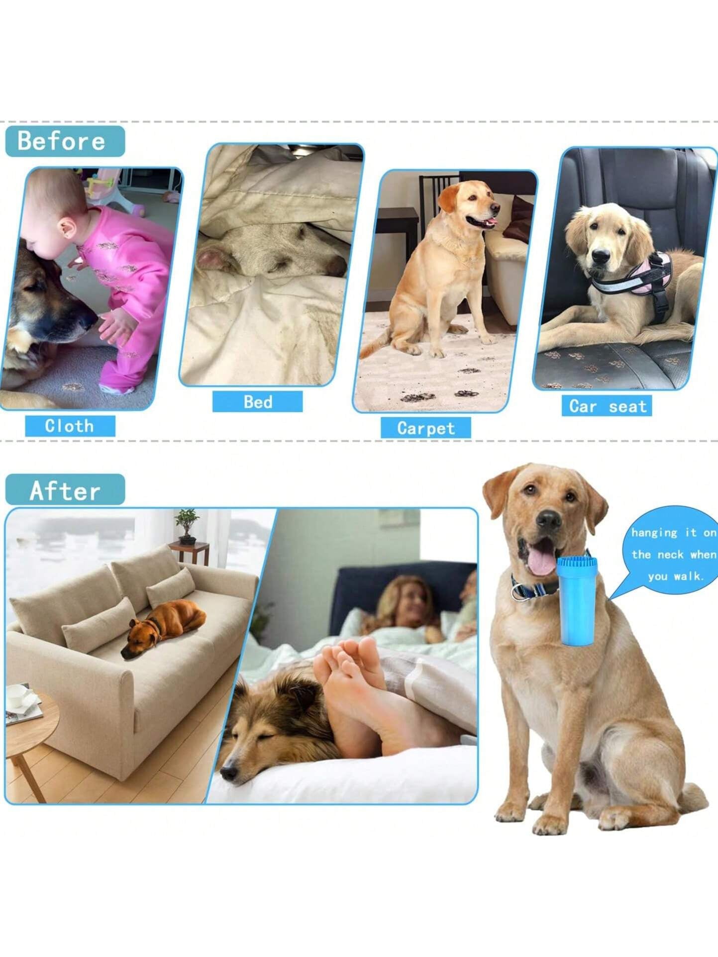 Dog Paw Cleaner for Dogs, Dog Paw Washer, Muddy Paw Cleaner, Pet Foot Cleaner, Dog Paw Protector Kit